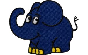 Monoquick Aufbügelbild Midi Die Maus Elefant 6 x 7.5 cm