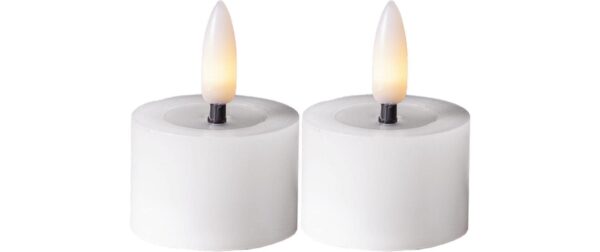 Star Trading LED Teelicht 2 Pack Flow Indoor, Weiss, 5cm  Höhe, Timerfunktion