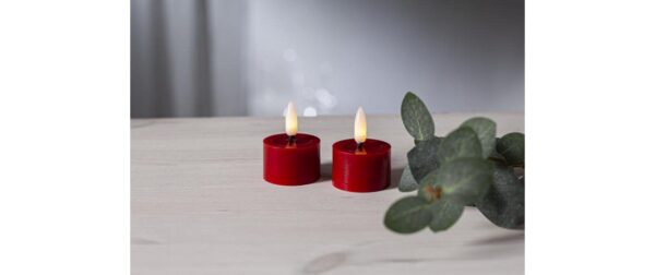 1838928_3 - Mediatech Star Trading LED Teelicht 2 Pack Flow Indoor, Rot, 5cm Höhe, Timerfunktion
