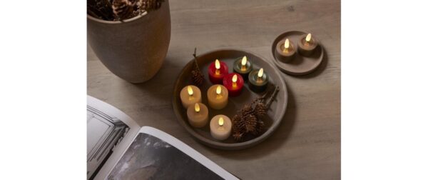 1838928_4 - Mediatech Star Trading LED Teelicht 2 Pack Flow Indoor, Rot, 5cm Höhe, Timerfunktion