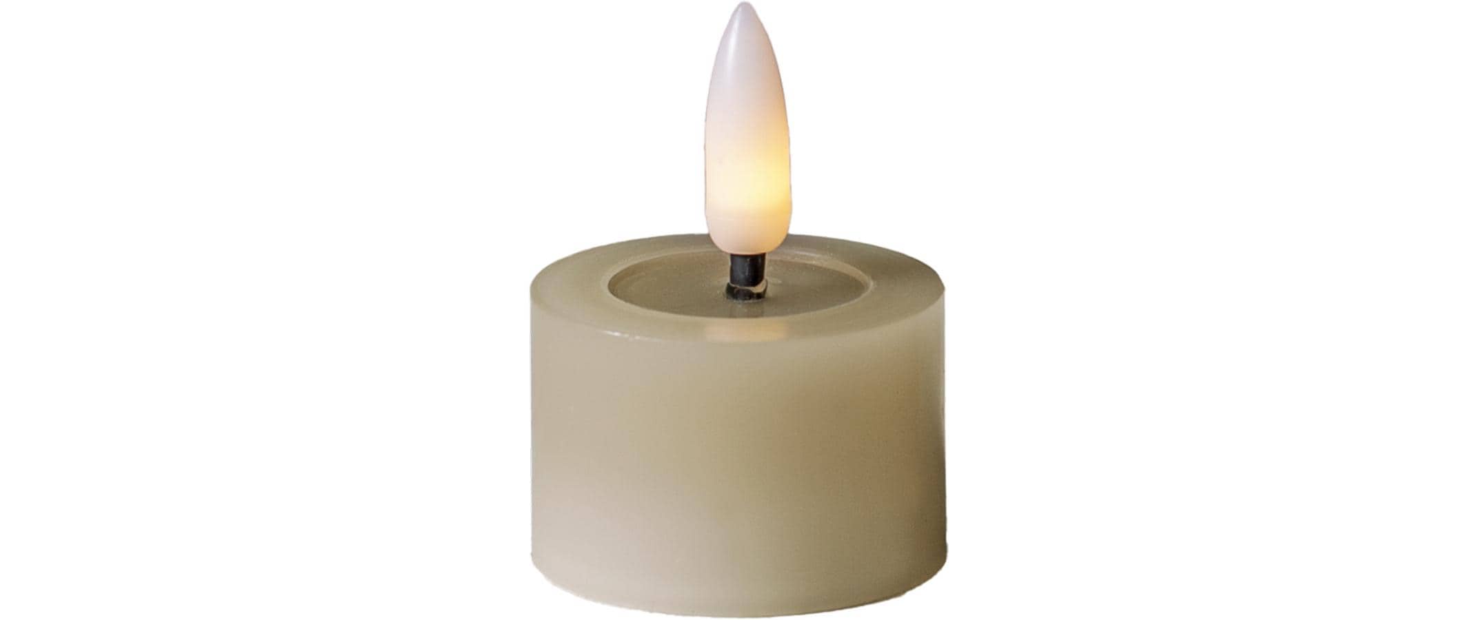 1838929_1 - Mediatech Star Trading LED Teelicht 2 Pack Flow Indoor, Beige, 5cm Höhe, Timerfunktion