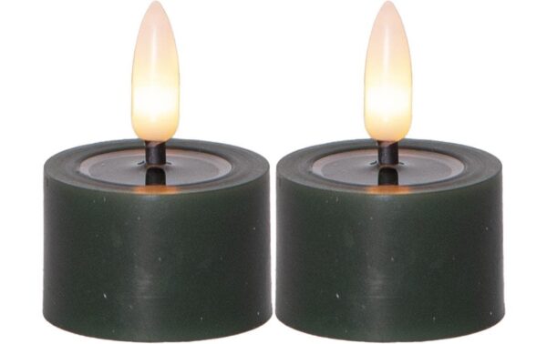 1838930 - Mediatech Star Trading LED Teelicht 2 Pack Flow Indoor, Grün, 5cm Höhe, Timerfunktion