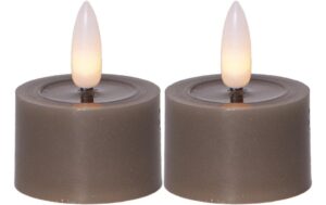 Star Trading LED Teelicht 2 Pack Flow Indoor, Mole, 5cm  Höhe, Timerfunktion