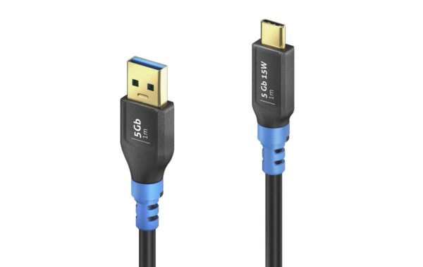 FlexInstall USB3.2 Kabel Typ C-A, 0.3m 5Gbps, 15W, USB3.2 Gen1
