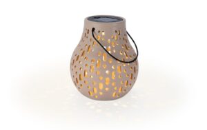 STT Solar Ceramic Lamp 1LED ww, 14x15.5cm, mauve