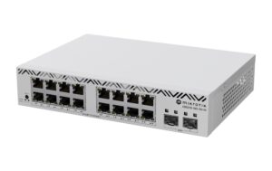 1839460 - Mediatech MikroTik CSS318-16G-2S+IN, L3 Smart Switch 16x1Gbps, 2xSFP+, Desktop, 10/19Rack