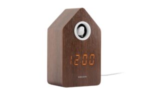 KARLSSON Wecker Kuckuck LED inkl. USB Kabel, Dark wood veneer