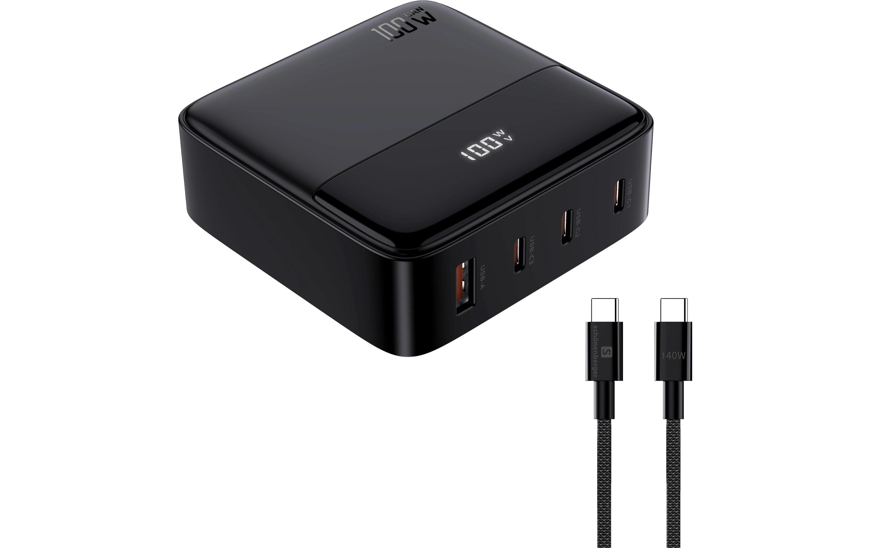 Schönenberger Desktop USB-Charger 100W GaN Out: USB-C1/ C2/ C3: 100W PD kaufen Schweiz | Mediatech.ch