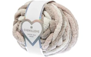 Rico Wolle Chenillove Super Big Print natur, 300 g, 36 m, 100 % PES