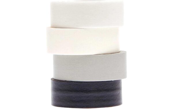 Rico Washi Tape Set, schwarz & weiss 15 mm, Rolle 10 m, FSC Mix