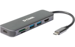 D-Link DUB-2327: 6-In-1 USB-C Hub USB 3.0 Hub, HDMI, Dual Slot Karten, USB -C