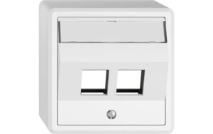 Feller EDIZIOliv AP-Montageset Keystone Für 2x RJ45 Modu weiss