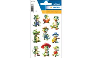 Herma Sticker Lustige Krokodile 3 Blatt, 27 Sticker, selbstklebend