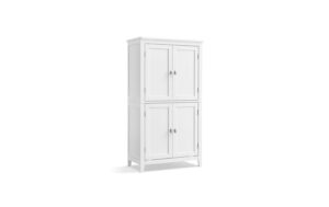 Vasagle Schrank Landhausstil, Weiss MDF, 30x60x110 cm (TxBxH), max Belastb.136kg