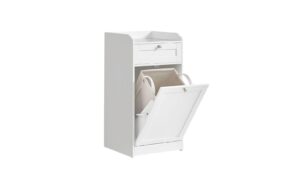 Vasagle Aufbewahrungsschrank mit Wäschekorb und Ablage, 40x40x80.2 cm (TxB), MDF