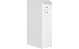 Vasagle Schrank schmal, Weiss 18x40x70 cm (BxTxH), MDF