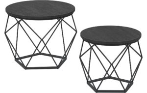 Vasagle Couchtisch 2er Set, Schwarz 50x40.6 cm (DxH), Spanplatte, Stahl kaufen Schweiz | Mediatech.ch