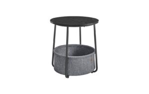 Vasagle Couchtisch mit Ablage & Korb 45x51 cm (DxH), Spanplatte, Stahl,Polyester
