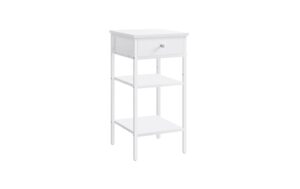 Vasagle Beistelltisch in Weiss mit Schublade 35x35x70 cm (BxTxH), Spanplatte, Stahl