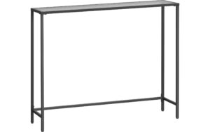 Vasagle Konsolentisch Schwarz, Metall, Glas 100.5x20x80 cm, Traglast pro Ablage 10 kg