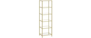 Vasagle Regal Gold mit 5 Glasablagen 40x30x177.3 cm, Tragslast pro Ablage 10 kg kaufen Schweiz | Mediatech.ch