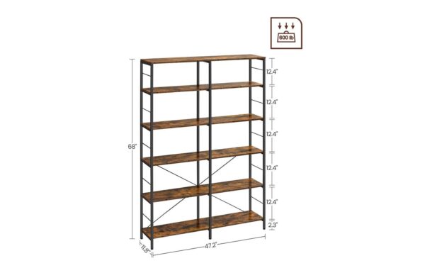 Vasagle Regal Industrie-Design Holz, Stahl, 172.5x120x30 cm (HxBxT)