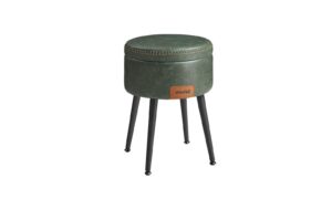 Vasagle Hocker mit Stauraum, Grün 32x44cm(Dxh),Trgalast150kg,Holz, Kunstleder