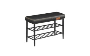 Vasagle Schuhbank Ekho, Schwarz 80x30x50 cm (BxTxH), Traglast 135 kg