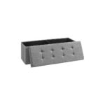 Songmics Sitztruhe mit Aufbewahrung, Grau 110x38x38x cm (BxHxT), Traglast 150 kg