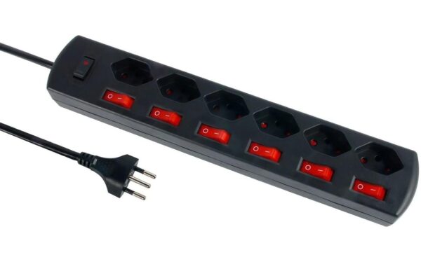 Schönenberger Steckdosenleiste Fixline + Multiswitch, 6xT13, 2m Kabel kaufen Schweiz | Mediatech.ch