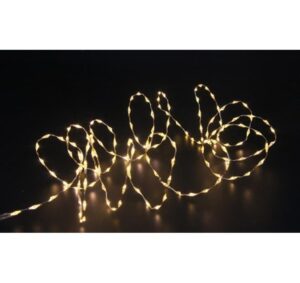 Dameco LED Outdoor Micro Draht silber 385cm LED ww, inkl. Timer 6/18h, IP55