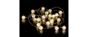 Dameco LED Micro Draht Balls 190cm LED ww, inkl. Timer 6/18h, exkl. 2x AA