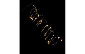 Dameco LED Micro Draht Lichterkette 190cm LED ww, inkl. Timer 6/18h, exkl. 3x AA
