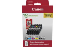 1856506 - Mediatech Tinte Canon PG-530/CLI-531/PP-201 Multipack Rainbow KIT inkl. PP-201 kaufen Schweiz | Mediatech.ch
