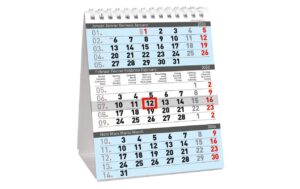 Simplex 3-Monats-Tischkalender 2026 Spiralbindung und Kartonsteller, 125x155mm
