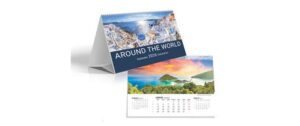 Simplex Tischkalender Aroundtheworld 2026 3 Monate im Überblick, 210x140mm