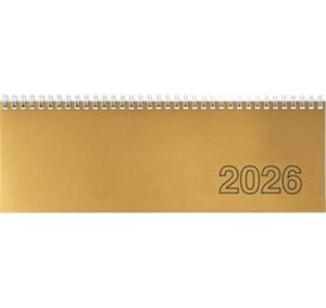 SIMPLEX Querkalender Wire-O, 2026 Stundeneinteilung, 307x105mm, altgold