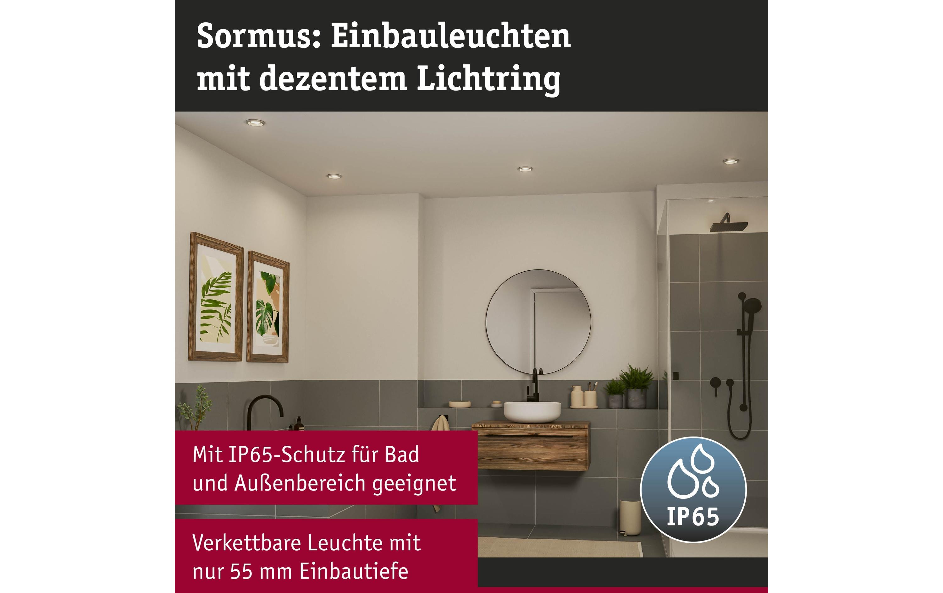 1859088_3 - Mediatech Paulmann LED Einbauleuchte Sormus 3er-Set IP65 rund 100mm 3x4,8 / 1,5W 560lm / 180lm