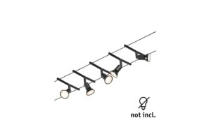 Paulmann CorDuo Seilsystem Salt Basisset GU5,3 max. 5x10W 230/12V Schwarz matt, Chr