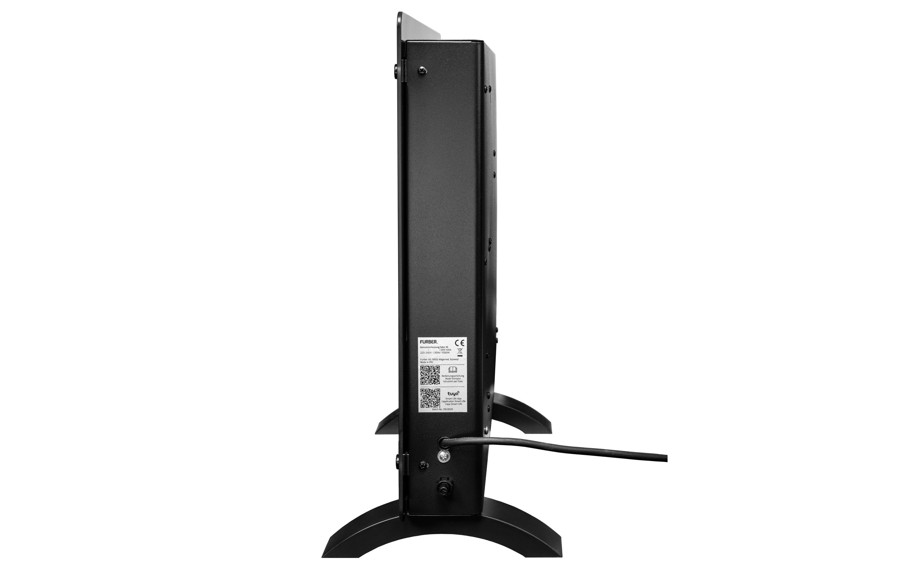 1860351_2 - Mediatech FURBER Konvektorheizung SAVI 20 schwarz Glasfront, 2000W, LED Display, wifi
