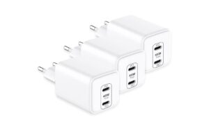 LMP USB-C GaN Dual Power Adapter 45W 3-Pack QC 3.0 & PD, weiss