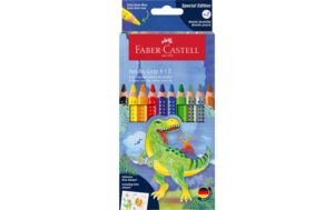 Faber-Castell Farbstift Jumbo Grip Set Dino 8+2 Kartonetui, dreieckig