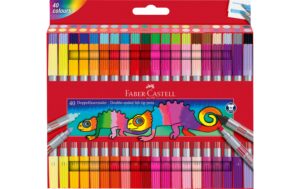 Faber-Castell Doppelfasermaler Set mit 40 Stk, Farbig