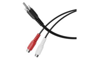 HDSupply 3.5mm Audio Cinch-Cinch Kabel 0.1m, schwarz, 1xStecker - 2x Buchse