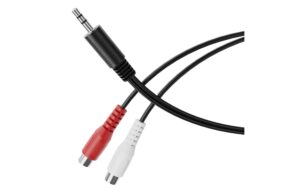 HDSupply 3.5mm Audio Klinken-Cinch Kabel 0.1m, schwarz, Stereo, Stecker - 2xCinch Bu
