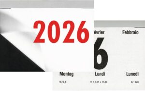 Biella Wandkalender 2026 Tagesabreisskalend 10.8 x 8 cm, quer, 384 Blatt