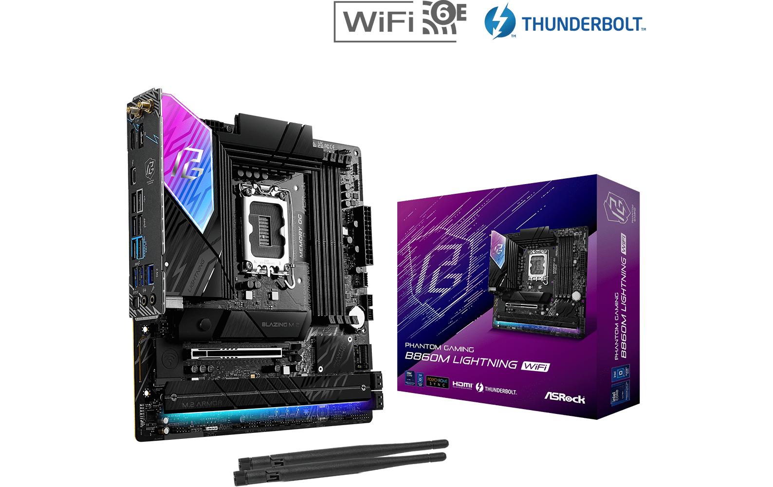 1864503 - Mediatech ASRock B860M LIGHTNING WIFI, mATX, LGA1851 Intel B860, LGA1851, 4x DDR5, PCIe 5.0 kaufen Schweiz | Mediatech.ch