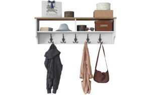 Woody Fashion Wandgarderobe P2 Weiss/Wallnuss
