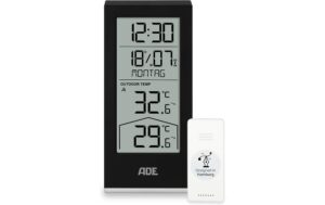 ADE Wetterstation mit Funk-Aussensensor schwarz
