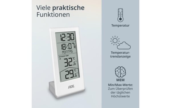 ADE Wetterstation mit Funk-Aussensensor weiss